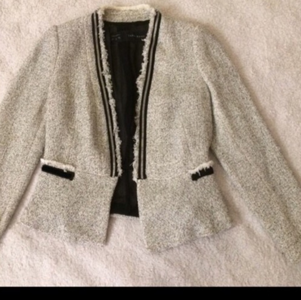 Zara Tweed Peplum Blazer Ja
